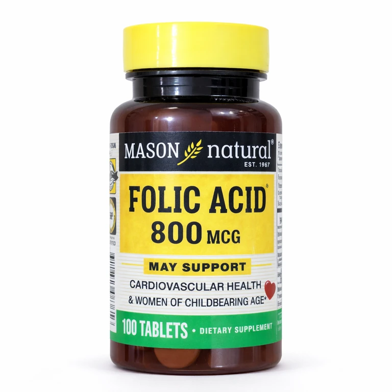 Mason Natural Folic Acid 800 mcg x 100 tablets
